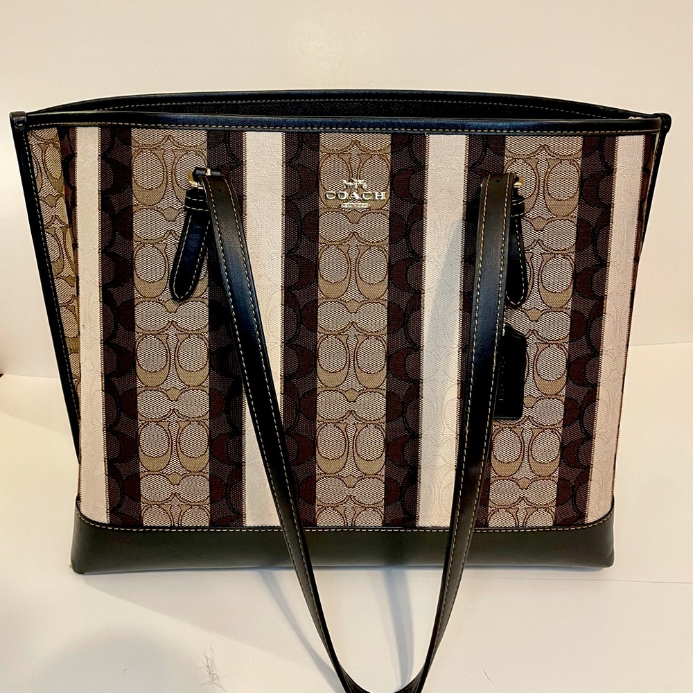 Coach MOLLIE TOTE IN SIGNATURE JACQUARD WITH STRIPES